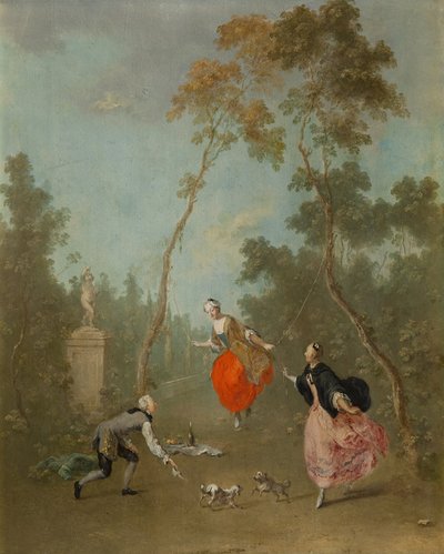 Dame op een schommel door Norbert Joseph Carl Grund